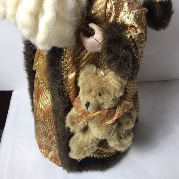 Roman Inc. Gold and Red Attire Vintage Santa Table/Tree Topper and Attached Toys - Picture 6 of 8